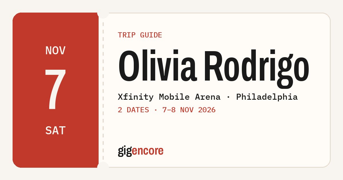 Olivia Rodrigo at Xfinity Mobile Arena, Philadelphia (2 dates, 7–8 Nov ...